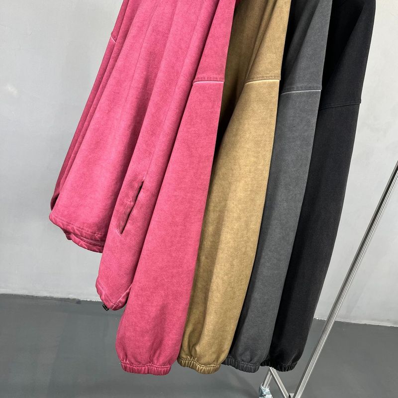 Distressed Vintage Hoodie – 450 g/m² schwerer, gewaschener Baumwollpullover mit verstellbarem Kordelzug am Saum, postapokalyptische Streetwear_voghion.com