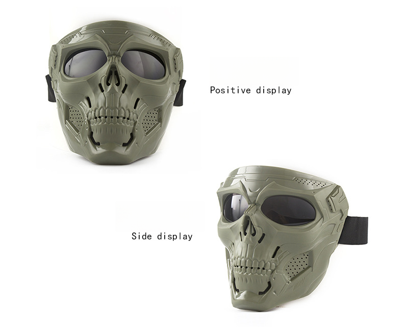 Casco da ciclismo antivento per esterni, maschera da scheletro antiproiettile per Halloween, accessorio horror per fan militari_voghion.com