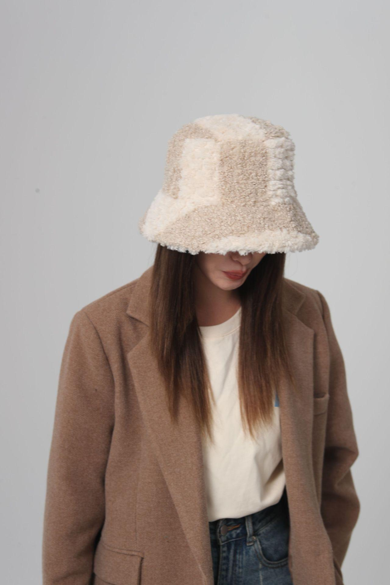 Plišasti ribič za ženske, vsestranski jesenski in patchwork, topel umivalnik iz jagnječje volne, zimski obraz majhen kontrastne barve_voghion.com