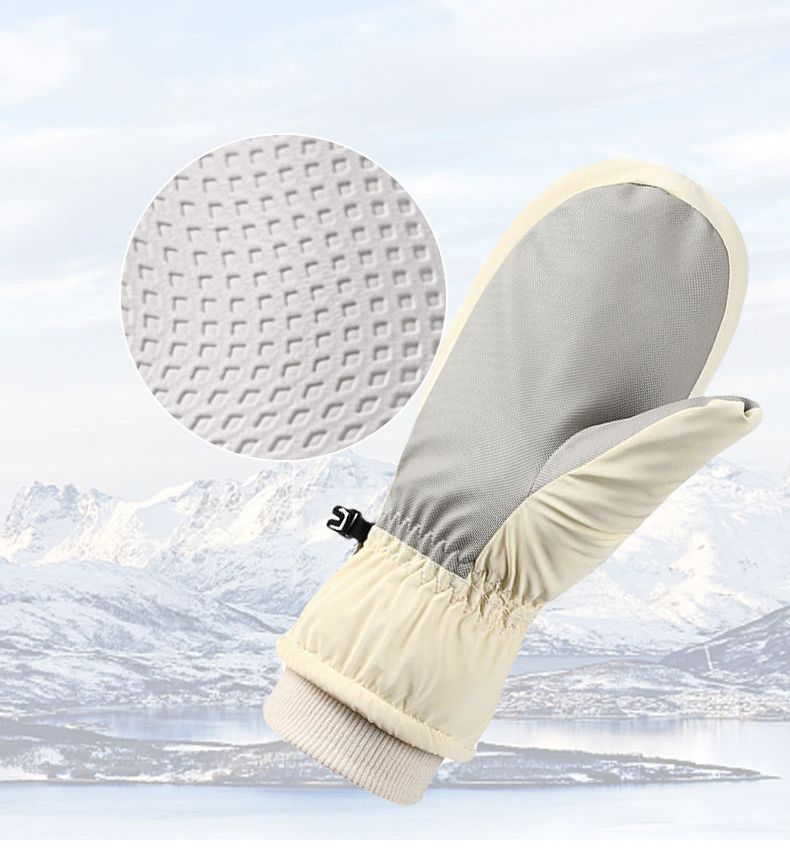 Luvas femininas de esqui de inverno com lã grossa, antiderrapante, resistente à água, touchscreen, para ciclismo elétrico, snowboard, quentes_voghion.com