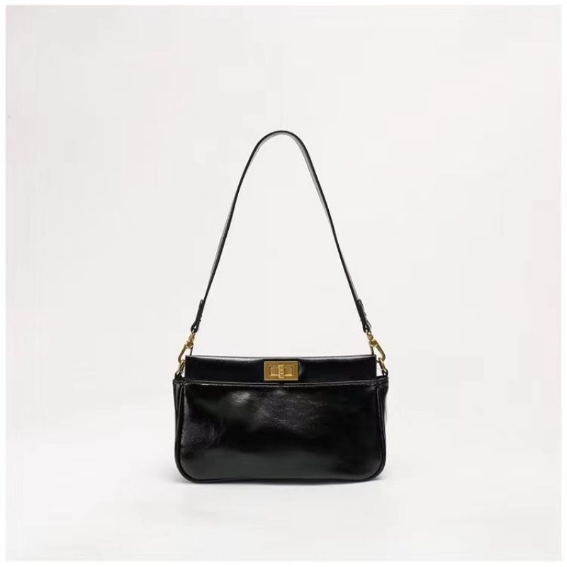 Oil Wax Leather Women's Hobo 2025 New Niche High-end Single Shoulder Crossbody Versatile Chain Small Square Bag_voghion.com