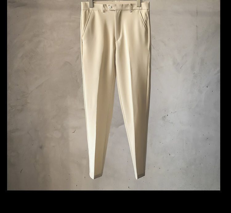 Herren-Chinohose für kleine Männer – bequeme Stretch-Business-Casual-Hose mit Gürtel – schmale, knöchellange Anzughose für den Alltag im Büro_voghion.com