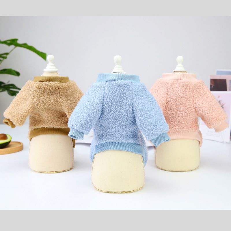 Huisdier hond herfst en winter nieuwe Teddy huisdier kleding, tweebenige jas, 21 rug teddybeer pluche jas_voghion.com