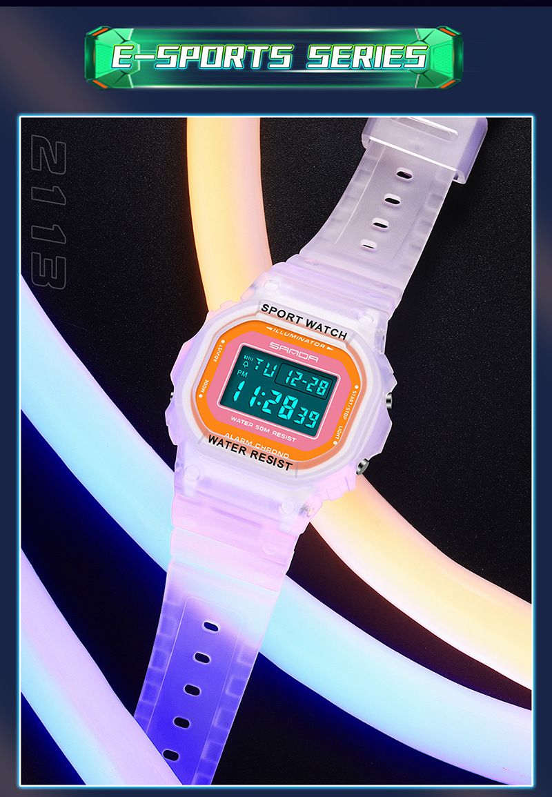 Nyt enkelt display gennemsigtig rem til mænd og kvinder, moderigtigt personlighedsur med lysende og vandtæt rem_voghion.com