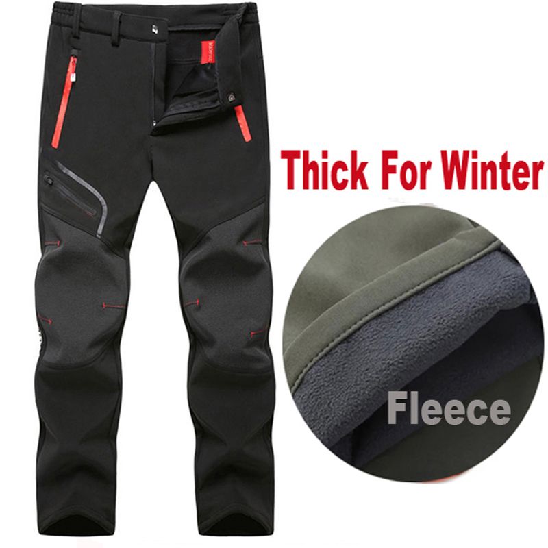 Men's Oversized Winter Softshell Winter Outdoor Pants Trekking Fishing Camping Climbing Hiking Skiing Warm Travel Trousers S-4XL_voghion.com