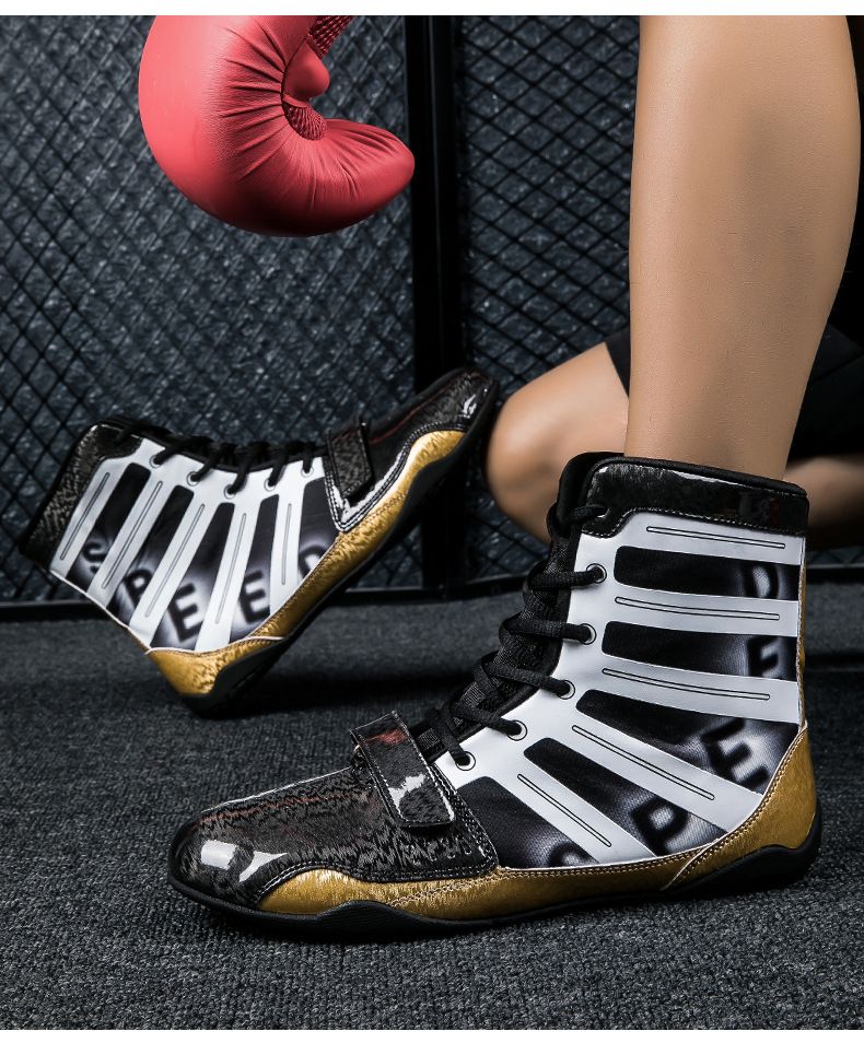 Chaussures de boxe professionnelles pour hommes, chaussures d'haltérophilie montantes, chaussures de combat, chaussures de lutte pour adultes, bottes pour filles et enfants, chaussures Sanda_voghion.com