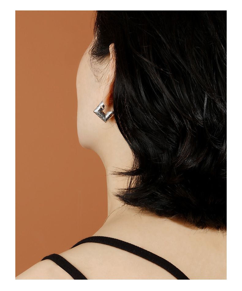 Orecchini esagerati personalizzati in argento sterling S925, alla moda, geometrici, quadrati, a forma di U, eleganti, placcati in oro, da donna_voghion.com