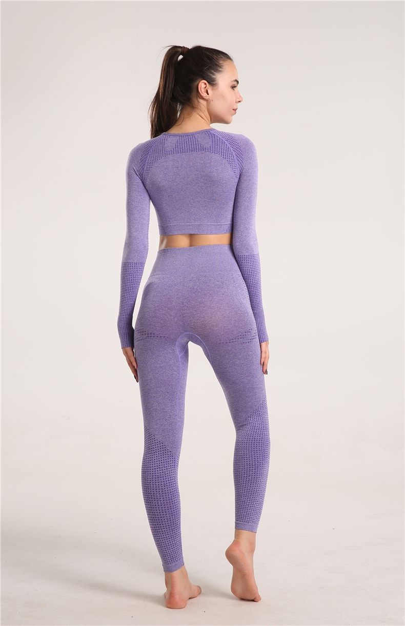 Clothing Set Summer High-End Running Sports Top Slim Fit Moisture-Wicking Yoga Pants_voghion.com