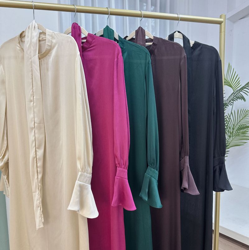 Damenbekleidung Eleganter langer Satinrock_voghion.com