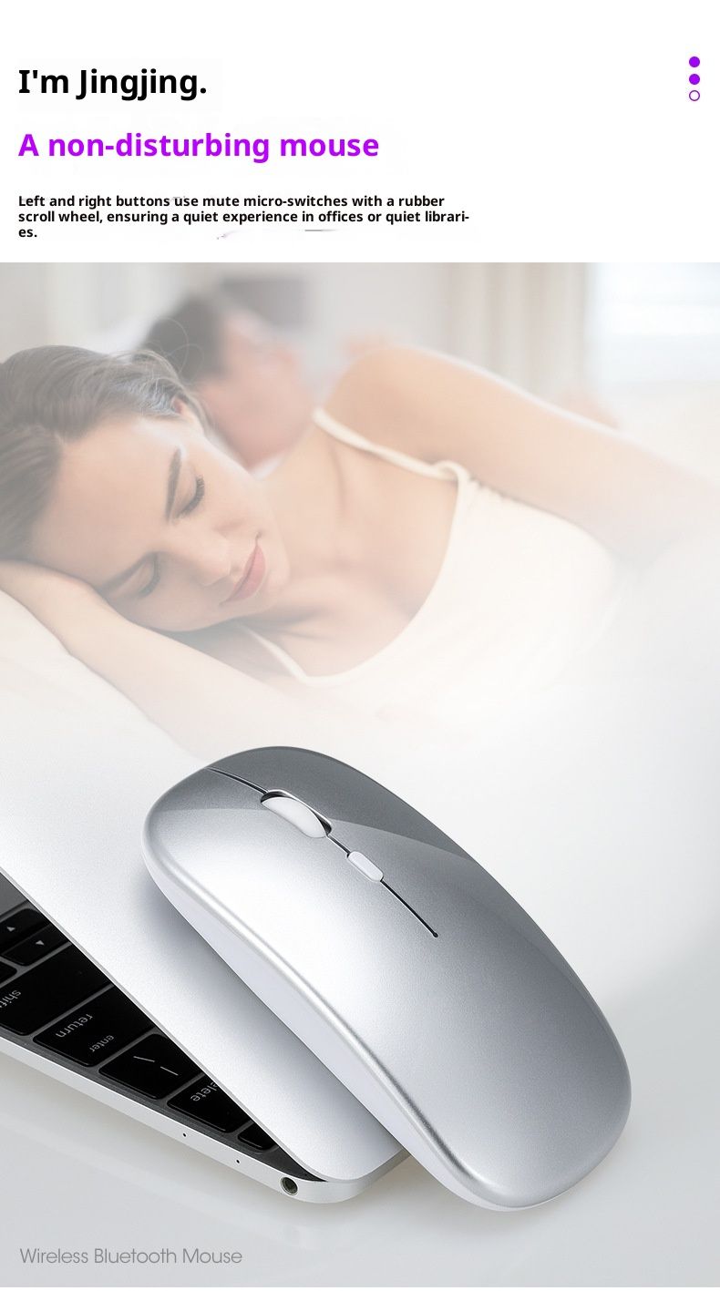 Mouse da ufficio silenzioso e luminoso Digitex 2.4G Bluetooth Wireless Dual Mode compatibile con la ricarica del laptop_voghion.com