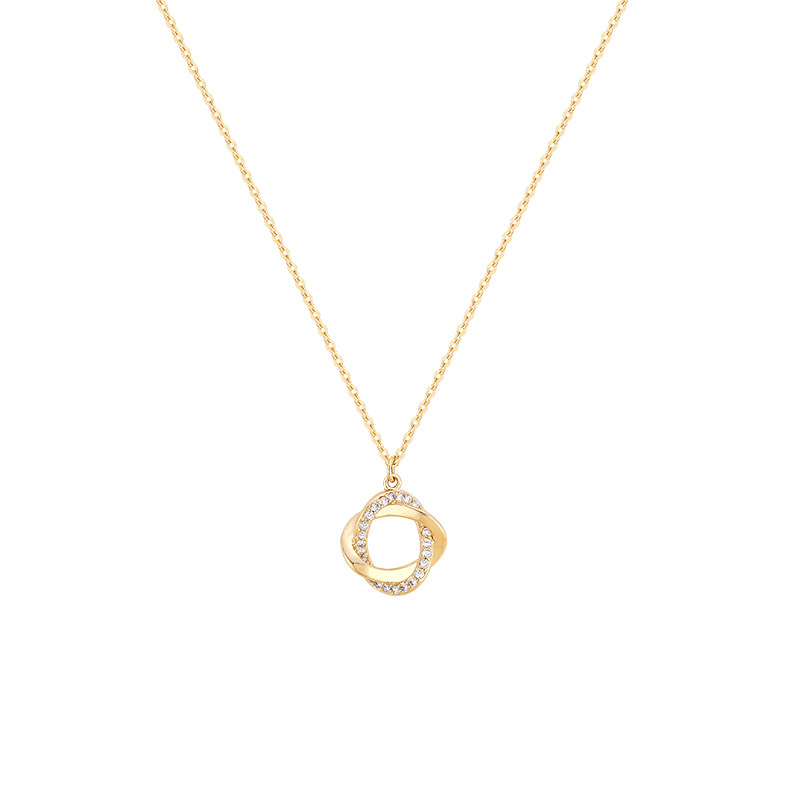 Zuid-Korea's Oostpoort Gepersonaliseerde Trendy Diamant Ingebedde Geometrische Halsketting Halsketting Mesh Rood_voghion.com