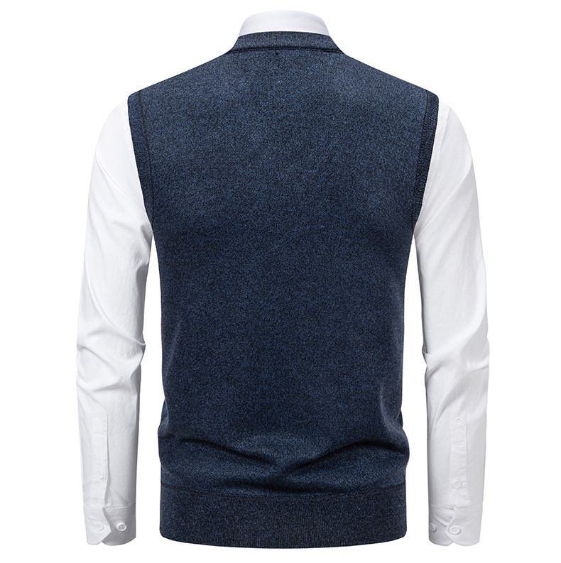 Herrenbekleidung, V-Ausschnitt, Jacquard, Slim Fit, V-Ausschnitt, Jacquard-Strickpullover für Herren – leichtes, ärmelloses Pullover-Oberteil (Grau, Marineblau, Weinrot)_voghion.com
