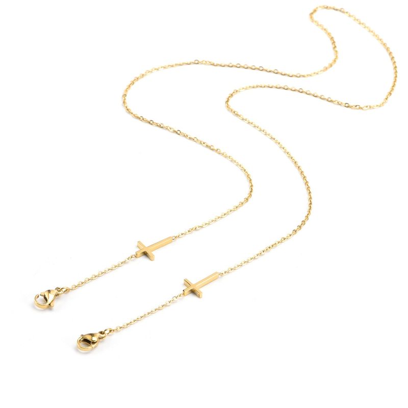 Accessories Simple Elegant Multi-use Anti-slip Hanging Titanium Steel Cross Mask Chain For Women_voghion.com