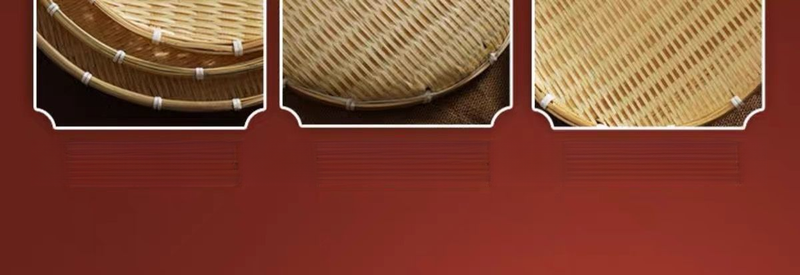 Handgemachtes gewebtes Trockentablett aus Bambus, Aufbewahrung, runder gedämpfter Brötchenkorb für Gemüse und Obst im Bauernhausstil, nicht porös, für Zuhause_voghion.com