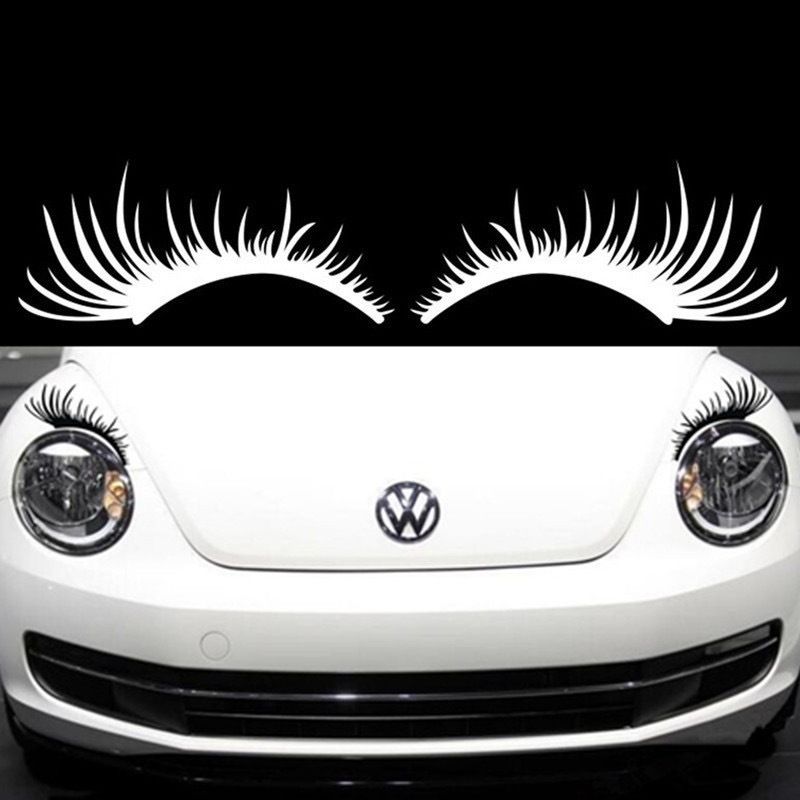 Car sexy eyelashes car decoration reflective personality sticker, headlight eyebrow sticker_voghion.com