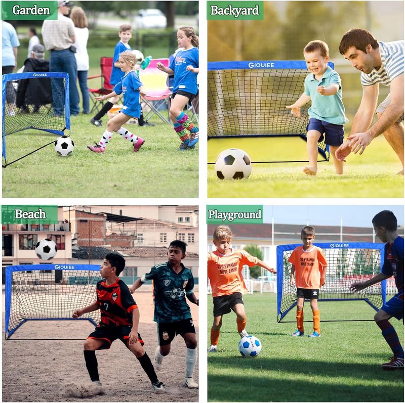 Porta da calcio portatile per bambini 4x3 piedi - Porta da calcio da spiaggia pieghevole per uso esterno_voghion.com