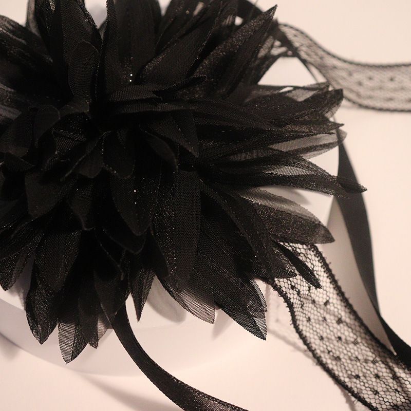 Collana con ciondolo a forma di nastro con fiore tridimensionale sexy, stile francese, accessorio per il collo, girocollo alla moda_voghion.com