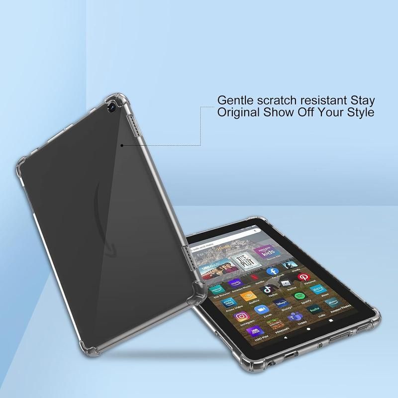 Clear Case For AMZ Fire HD 8 / 8 Plus / Fire 7 12th 10th 9th 8th 7th 6th Kindle Soft Back Cover Αντικραδασμικές θήκες tablet Προστατευτικό κάλυμμα_voghion.com