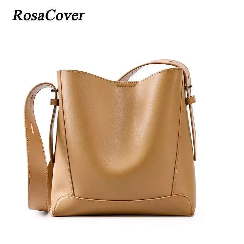 Designer 2025 Damen Split Leder Eimer Weibliche Pendler Einkaufen Messenger Taschen Verstellbarer Schultergurt Frauen Casual_voghion.com