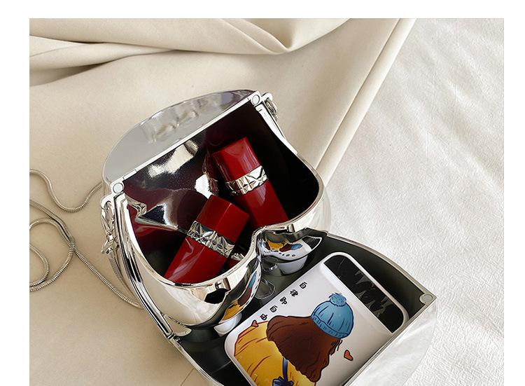 Niche Design Sier Pouch per rossetto Borsa da sera per donna Borsa per cuffie Borsa a tracolla con tracolla a catena in acrilico a forma di culo_voghion.com
