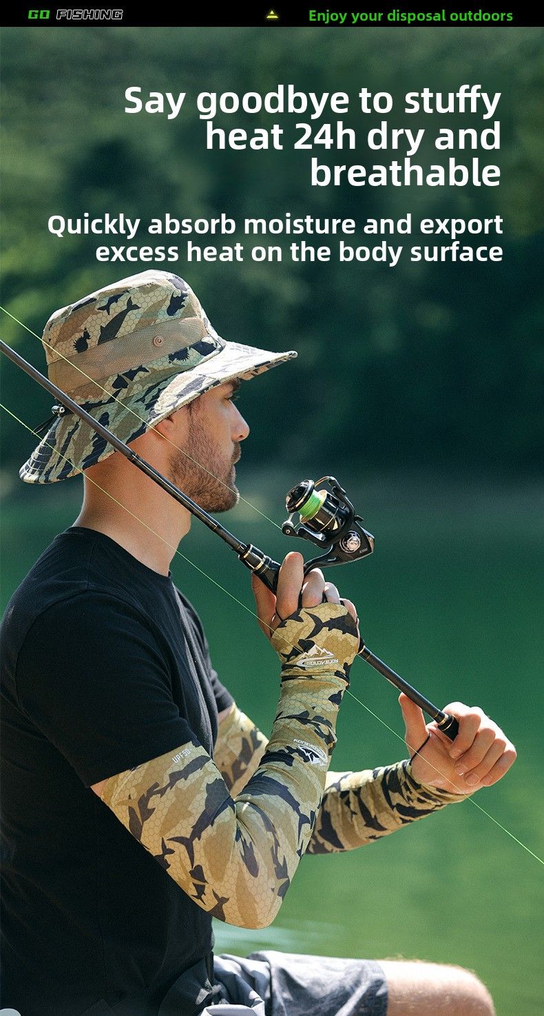 New Sun Protection For Men Summer Cycling Fishing Hiking High Elastic Cool Ice Sleeves Ins Print Letter Arm Guards_voghion.com