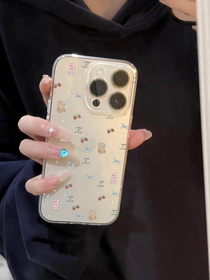 Unbeatable Quality New Arrival Minimalist Cute Bear Rabbit Mobile Phone Shell IPhone For Iphone15 Niche Style Soft Case 14promax_voghion.com