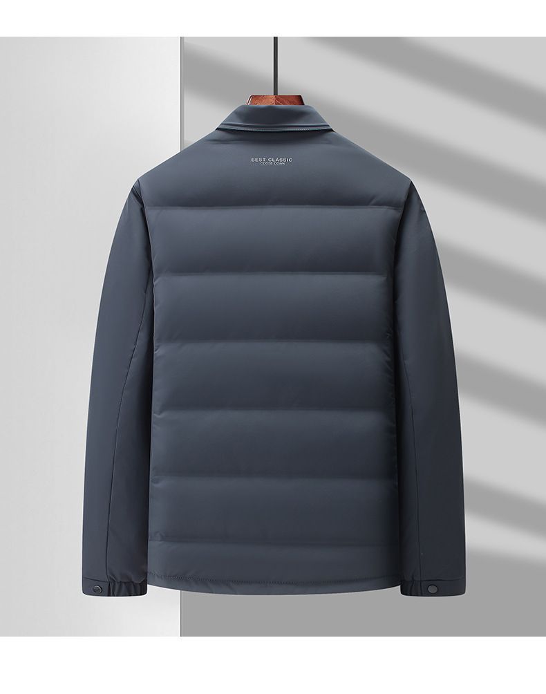 Nuovi piumini autunnali da uomo, maglie corte, colli spessi, caldi per persone di mezza età e giovani, capispalla invernali_voghion.com