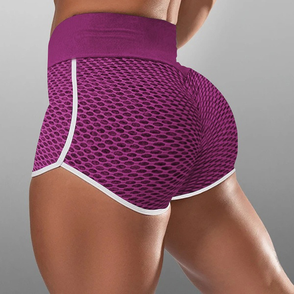 women's jacquard high waist hip-lifting running shorts _voghion.com
