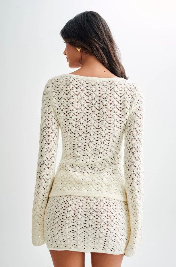 Women's Clothing new knitted shell button cardigan A line skirt suit_voghion.com