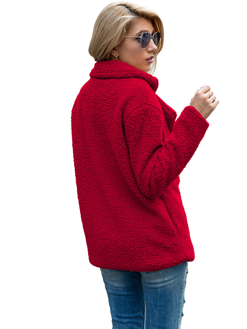 Herbst und Winter neuer Pelzmantel mit Knöpfen und lockerer Fleecepullover mit Revers_voghion.com