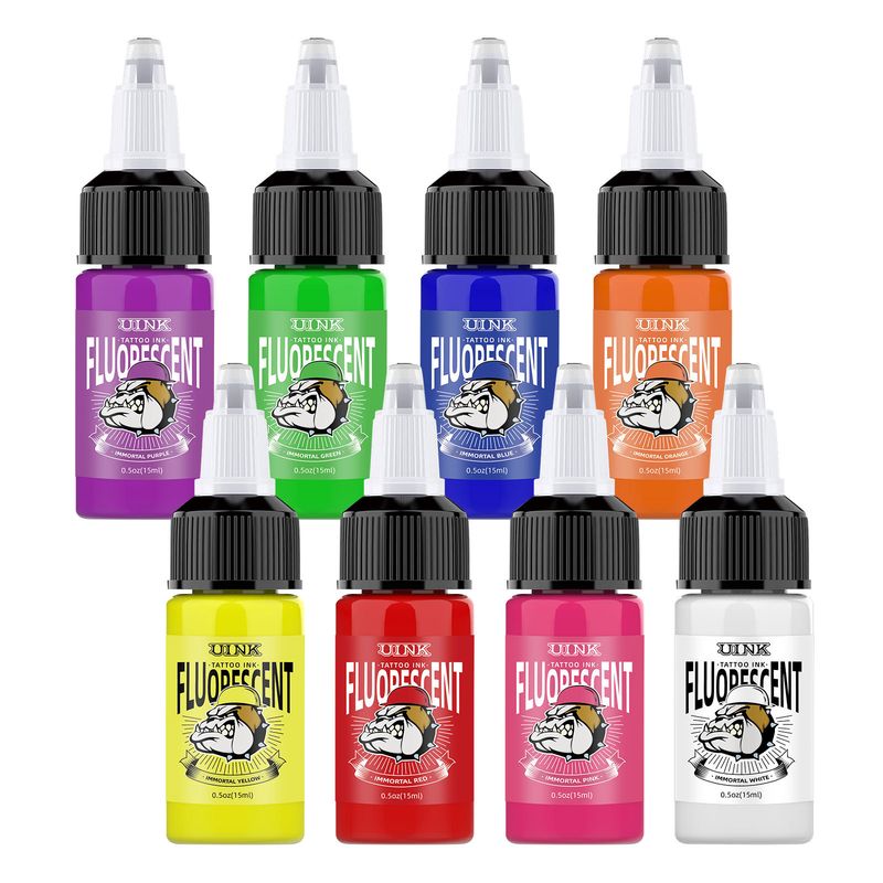 Neu Uink Fluoreszierende Sekundäre Kreative 8 Farben Tattoo Tinte 15ml_voghion.com
