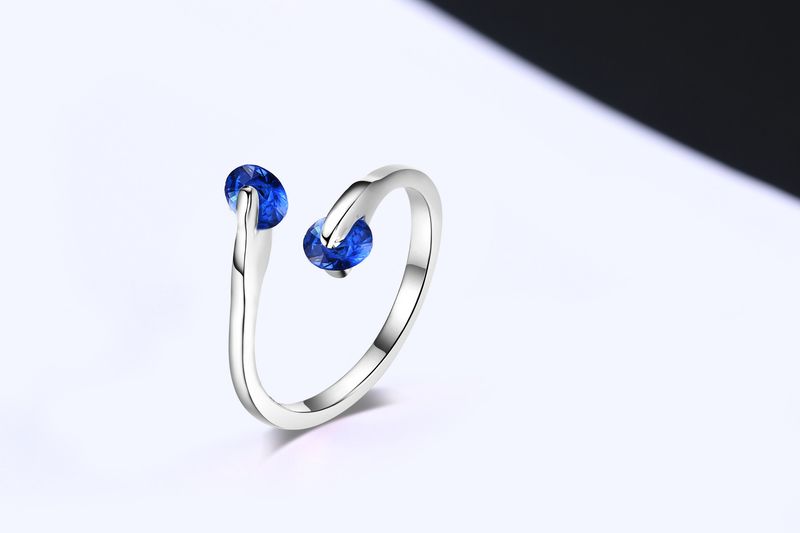 Gioielli classici, anello aperto alla moda, gioielli da donna placcati in platino con zircone, 5 colori opzionali_voghion.com