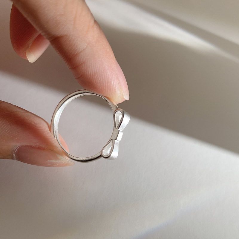 Sier VENUS Sterling Fashion Frosted Butterfly Ring Ladies Personality Simple Ring Jewelry Gift Wholesale_voghion.com