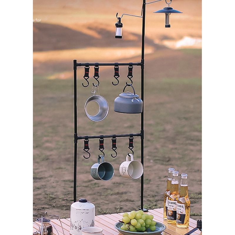 Outdoor camping desktop storage aluminum alloy hanging picnic barbecue tableware multi-purpose ra, table edge light_voghion.com