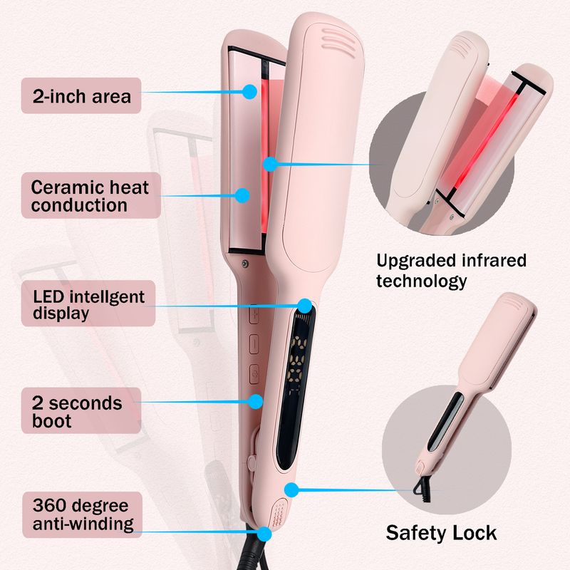 straightener infrared hair straightener hair straightener ceramic multifunctional curling iron electric hair straightener does not damage hair_voghion.com