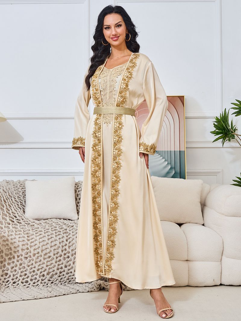 Damenbekleidung Abendkleid Sommer Neue Mode Perlenkleid Langarm Strickjacke Zweiteiliges Set_voghion.com