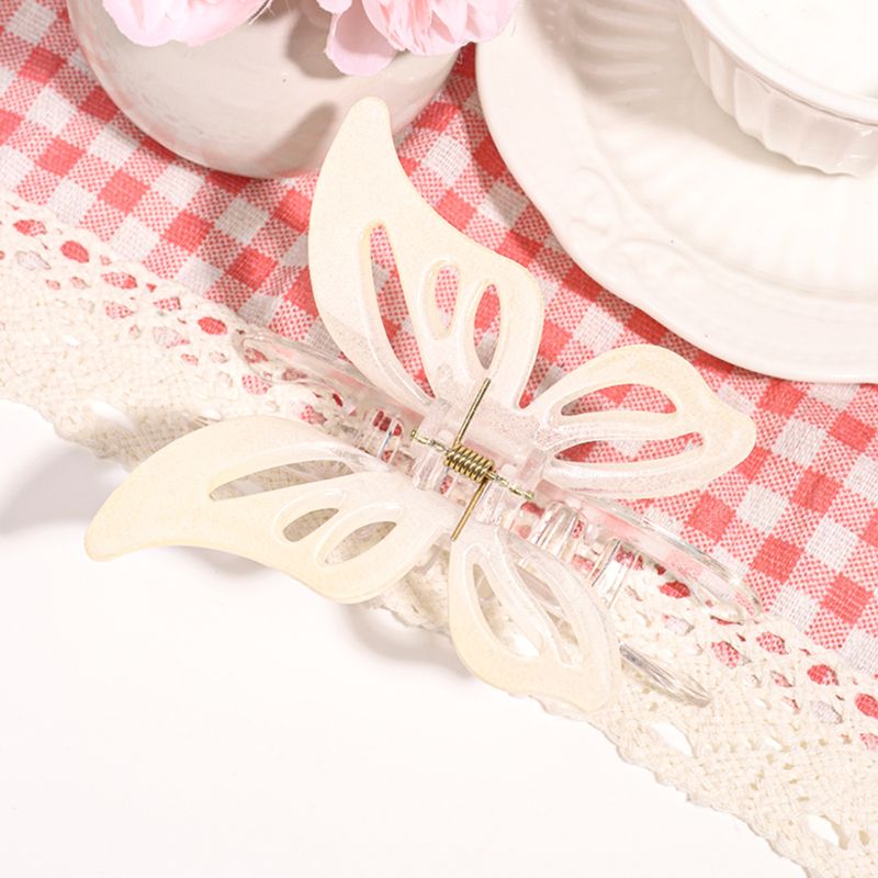 Dreamy 3D Gradient Butterfly Claw Clip - Elegant Premium Back-of-Head Half-Up Sweet Shark Clip Hair Accessory_voghion.com