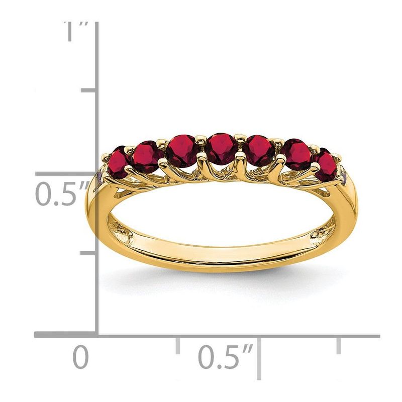 14k Created Ruby And Diamond 7-stone Ring_voghion.com