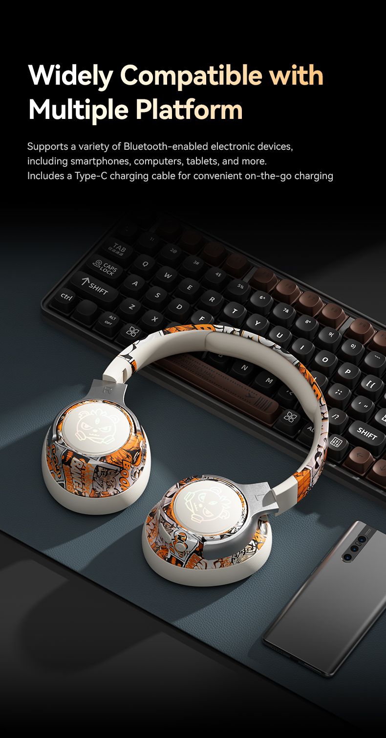 2025 Drahtloser Bluetooth-Kopfhörer Mode-Kopfhörer für Spiele Gaming Lange Akkulaufzeit Headset Mikrofon Musik_voghion.com