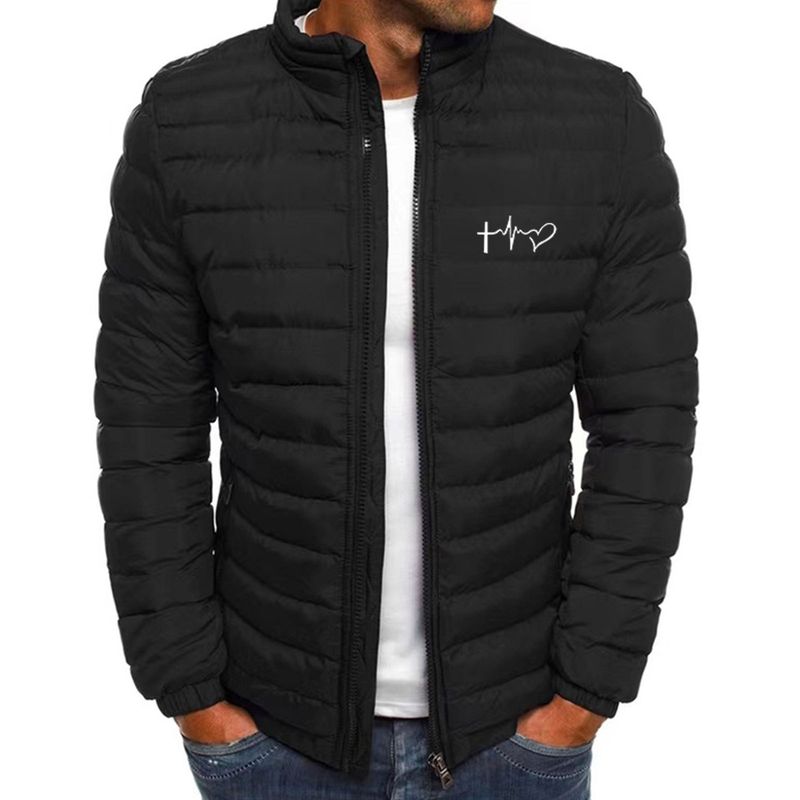 Herbst Winter Neue Einfarbige Jacke Einfache Und Elegante männer Baumwolle Mantel_voghion.com