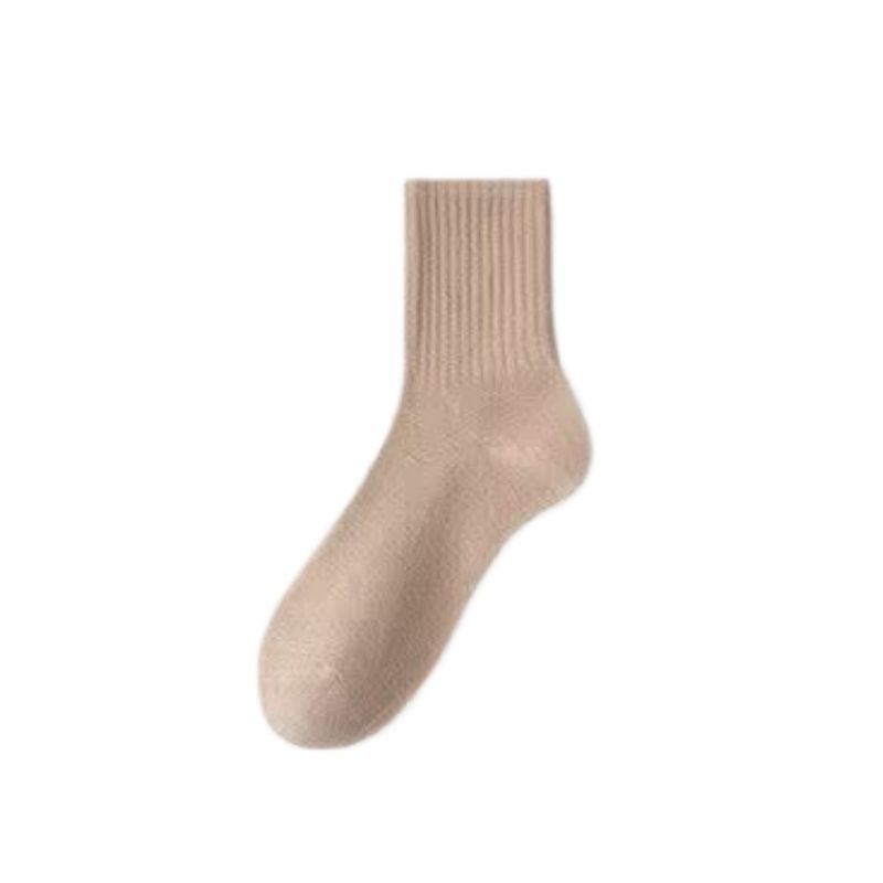 Autumn White Ins Trend Versatile Mid-Calf Women's Sweat-Absorbing Odor-Resistant Long Tube Maternity Slouch Socks_voghion.com