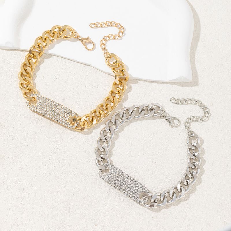 Nuovo braccialetto versatile di lusso creativo con catena cubana in lega di diamanti lunghi e alla moda hip-hop_voghion.com