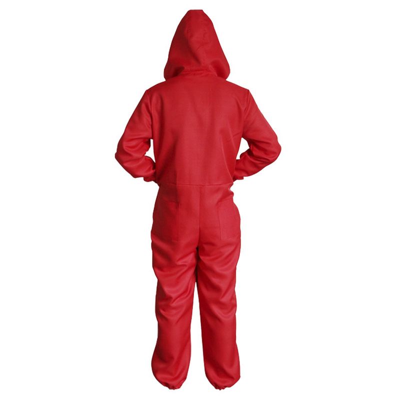 Cosplay di Halloween di calamaro, spettacolo per bambini e adulti, costume da casa di carta moneta, costume da pagliaccio con tuta rossa di Dalì_voghion.com