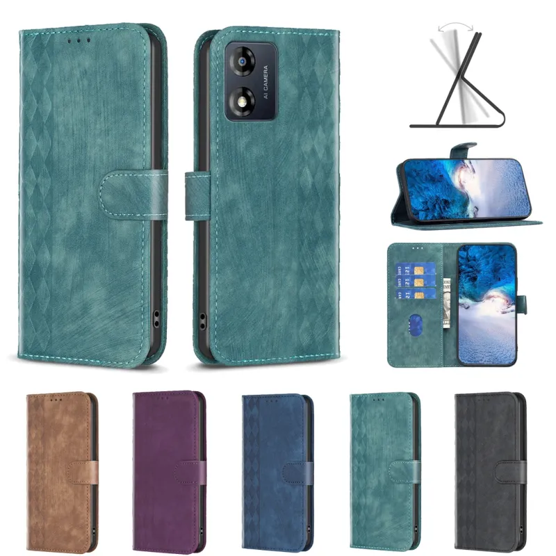Custodia in pelle Flip con fibbia magnetica adatta alla pelle del portafoglio per Motorola E13 G13 G23 G53 G14 4G G73 5G Cover_voghion.com