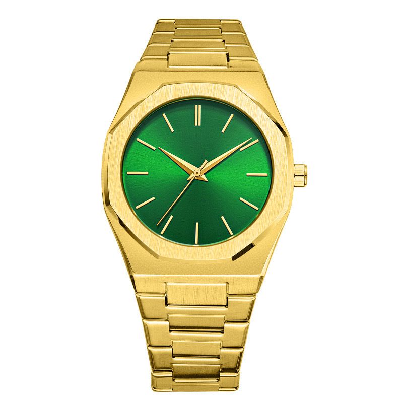 New Men's Waterproof Stainless Steel Butterfly Double Snap Quartz Watch Ultra-Thin Simple Diamond-Shaped Wristwatch_voghion.com