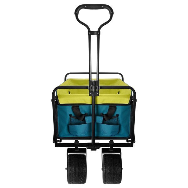 (Solo ritiro FedEx) Carrello pieghevole per campeggio all'aperto con maniglia regolabile (blu)_voghion.com