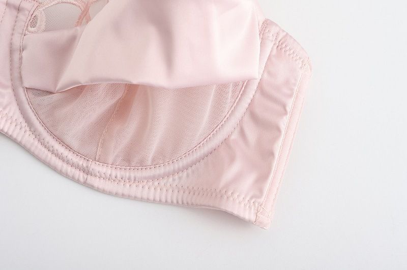 Roupas femininas Roupa íntima sexy francesa, roupa íntima ultrafina de malha respirável de verão, sutiã anti-flacidez com seios grandes_voghion.com