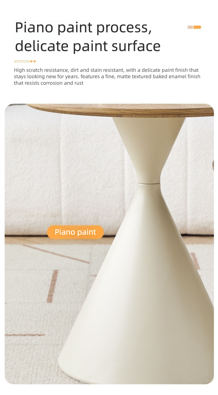 Natural Cream Solid Wood Coffee Ta Nordic Style Home Living Room Small Apartment Combination Modern Simple Round_voghion.com
