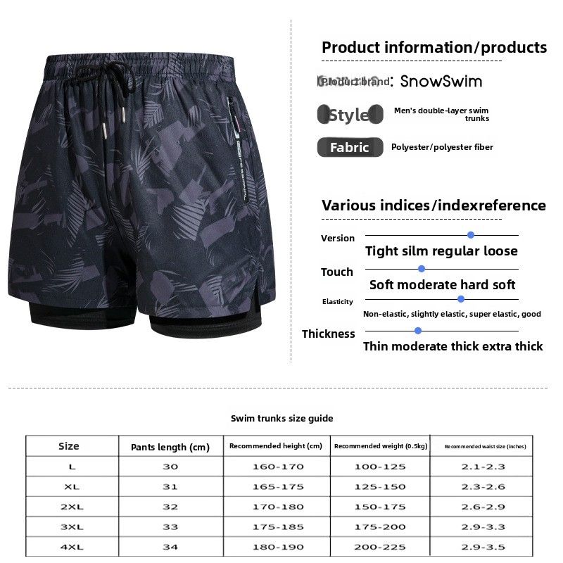 Badehose Herren Boxer Fünf-Punkt-Badeanzug-Set Anti-Peinlichkeit Neue professionelle Strand-Schwimmausrüstung für Erwachsene_voghion.com