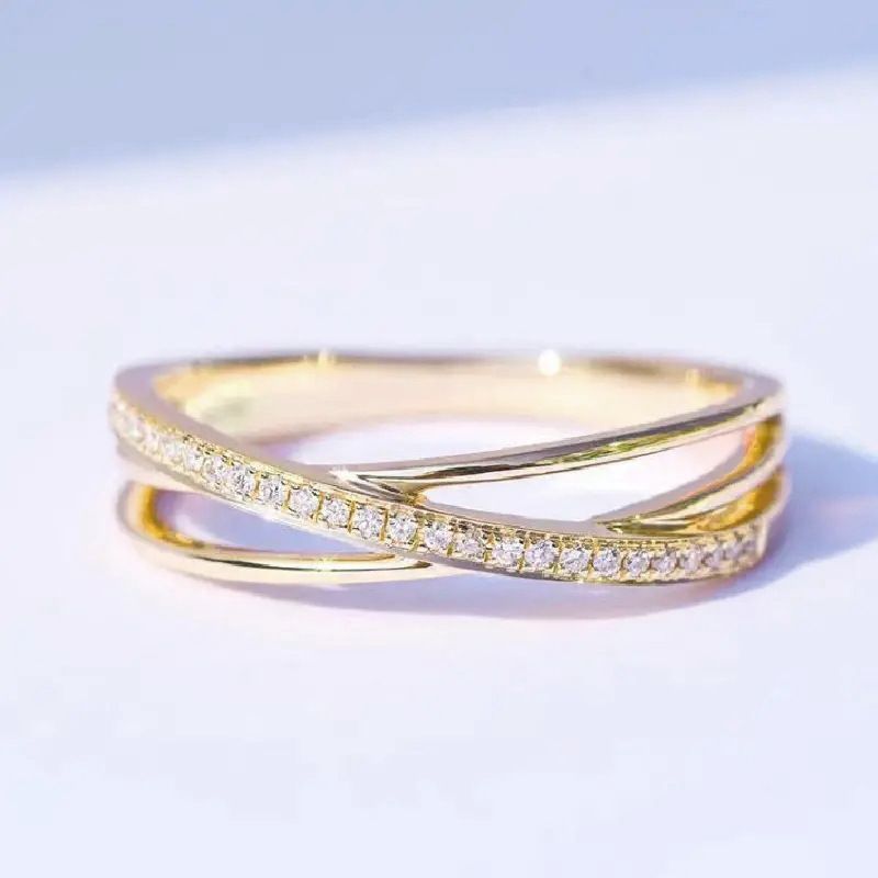 Cao Shi Hot Selling Cross Design Micro Inlaid Line Finger Fashion Style Ring_voghion.com